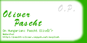 oliver pascht business card